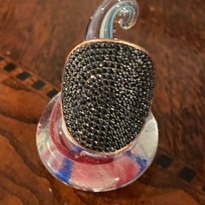 Rose gold and black diamond cocktail ring